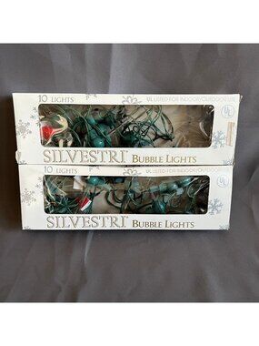 Silvestri Bubble Lights 10-Light Set Indoor/Outdoor Use UL Listed Vintage As is